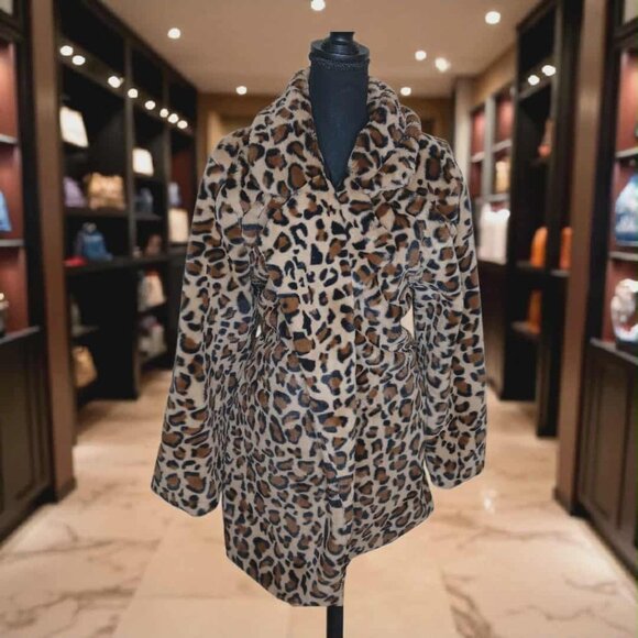 Love Tree Leopard Animal Print Coat 1X - Picture 1 of 2